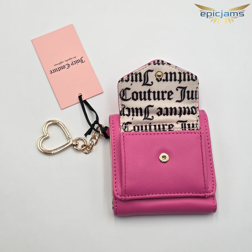 Juicy Couture Color full Love Mini Envelope Flap Wallet - Juicy Pink New - Picture 3 of 7